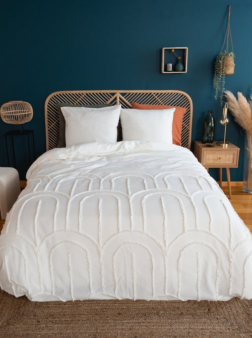 Parure de lit tuftée 2 personne - 240 x 220 cm et 260 x 240 cm - 2 pièces - Kiabi