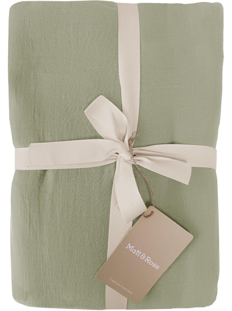 Parure de lit unie en coton taies carrées, gaze de coton Vert - Kiabi