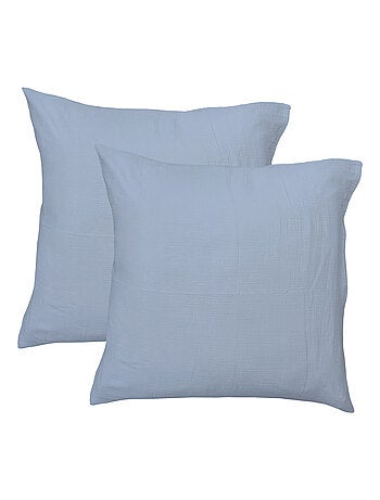 Parure de lit unie en coton taies rectangle, gaze de coton