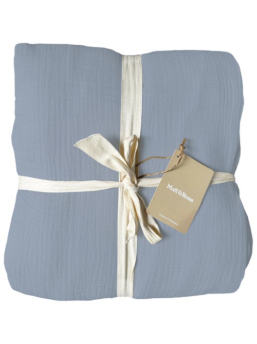 Parure de lit unie en coton taies rectangle, gaze de coton - Kiabi Parure de lit unie en coton taies rectangle, gaze de coton - Kiabi
