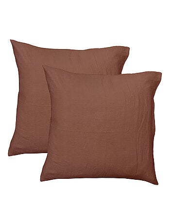 Parure de lit unie en coton taies rectangle, gaze de coton