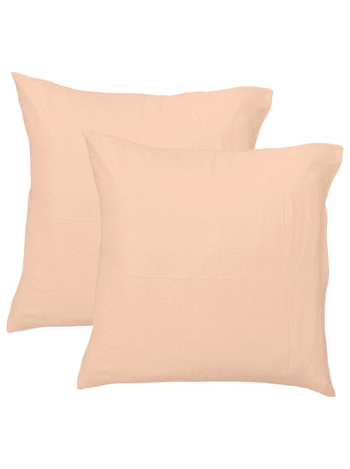 Parure de lit unie en coton taies rectangle, gaze de coton - Kiabi Parure de lit unie en coton taies rectangle, gaze de coton - Kiabi