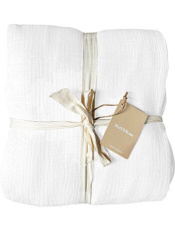 Parure de lit unie en coton taies rectangulaires, gaze de coton