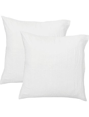 Parure de lit unie en coton taies rectangulaires, gaze de coton