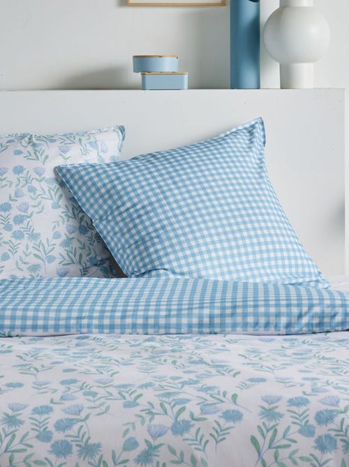 Parure de lit vichy réversible - 2 personnes - Kiabi
