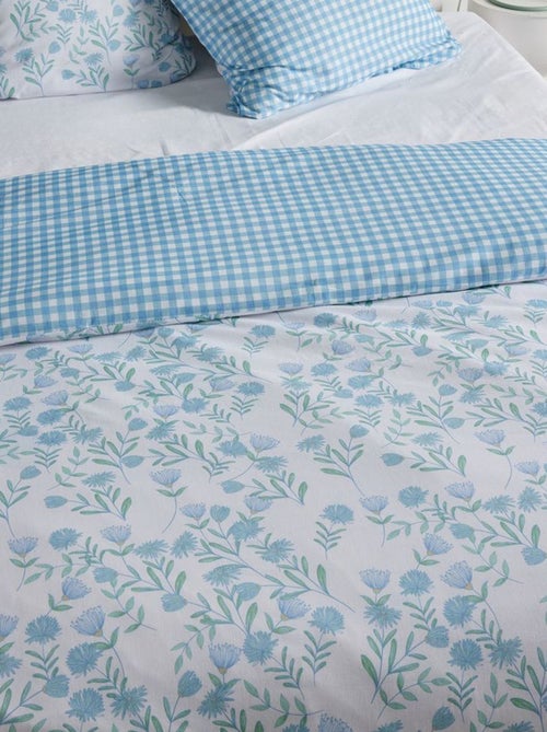 Parure de lit vichy réversible - 2 personnes - Kiabi