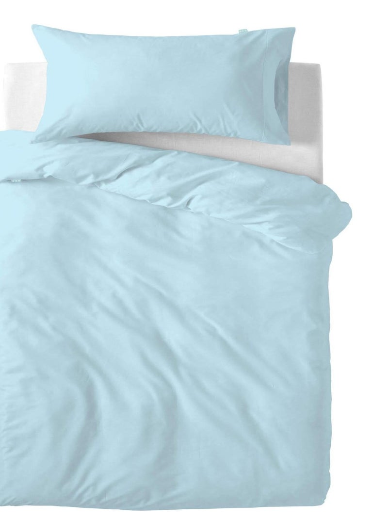 Parure housse de couette 2 pi?ces Basic Berceau "Happyfriday" Bleu - Kiabi