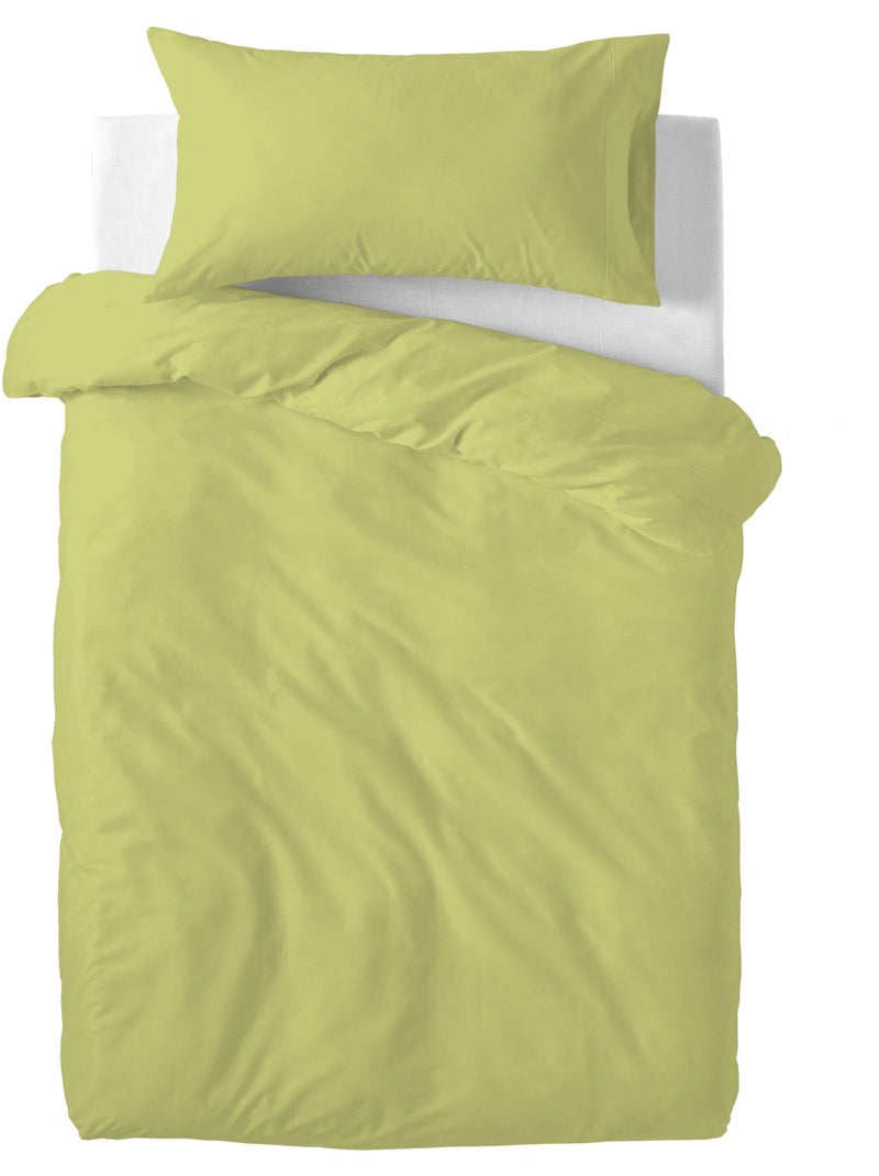 Parure housse de couette 2 pi?ces Basic "Happyfriday" Vert - Kiabi