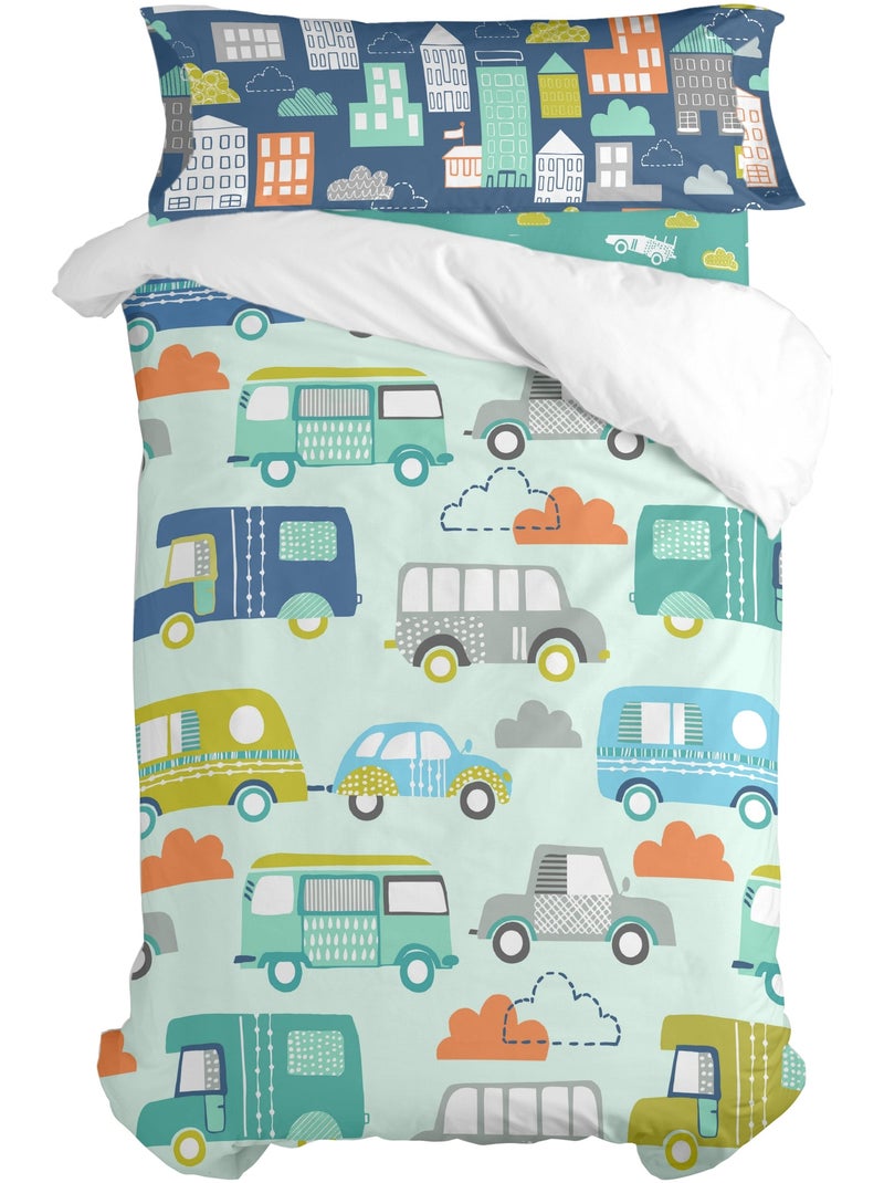Parure housse de couette 2 pi?ces Holidays "Happyfriday" Multicolore - Kiabi
