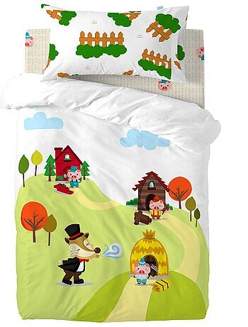 Parure housse de couette 2 pi?ces Piggys "Happyfriday