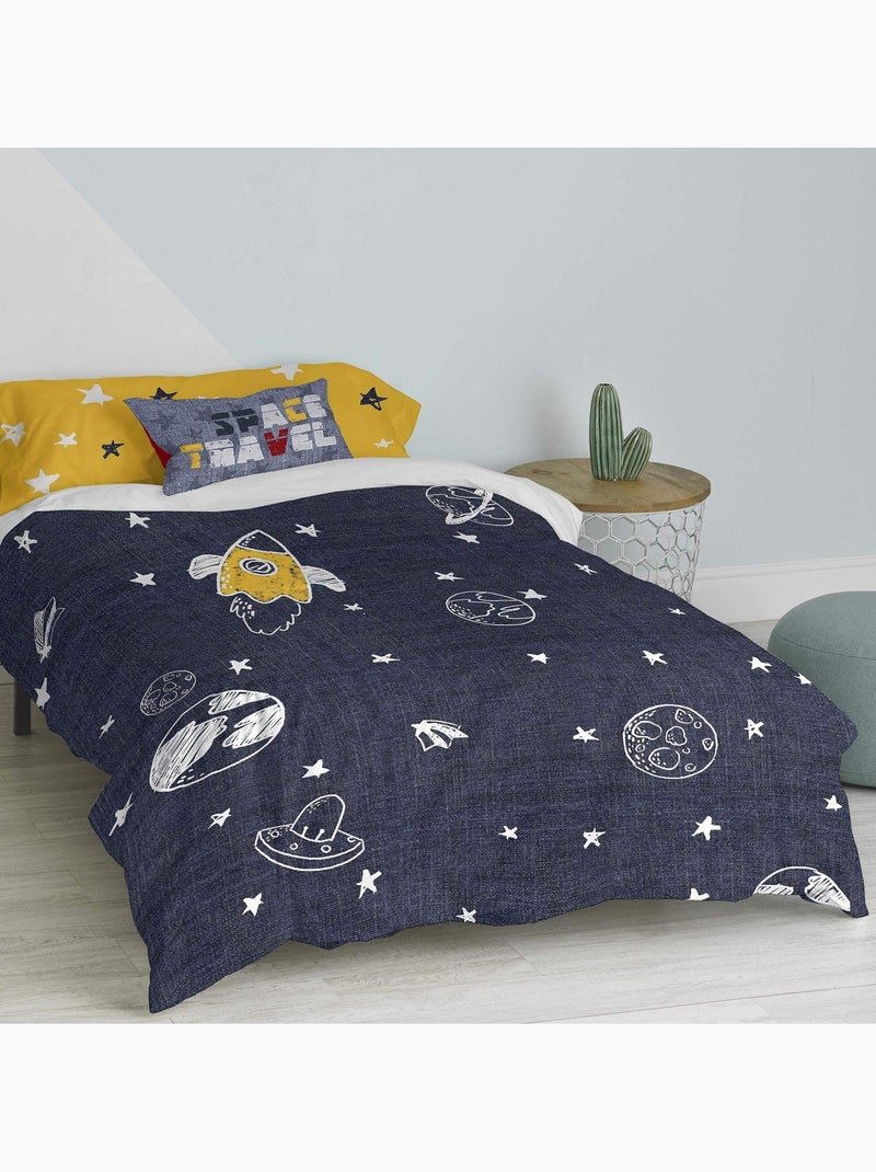 Parure housse de couette 2 pi?ces Starspace "Happyfriday" Multicolore - Kiabi