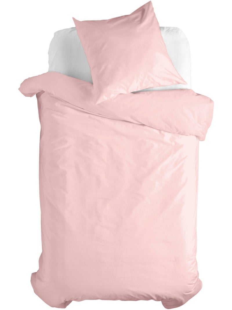 Parure housse de couette 2 pièces Basic "Happyfriday" Rose - Kiabi