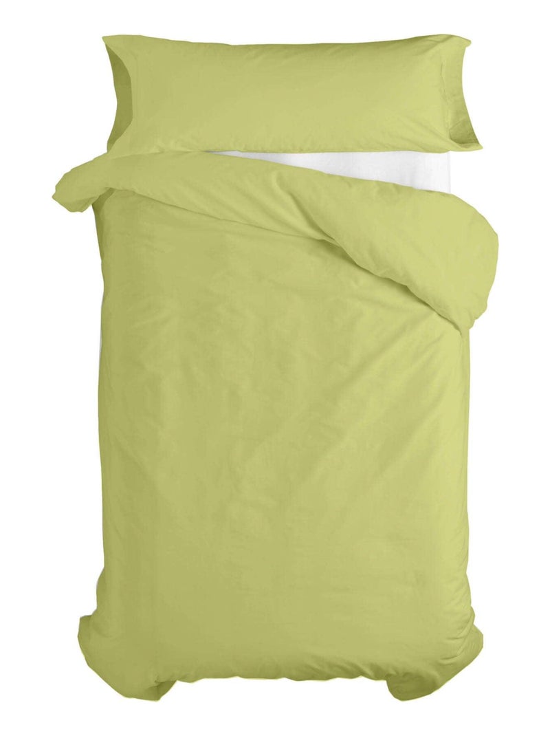 Parure housse de couette 2 pièces Basic "Happyfriday" Vert - Kiabi