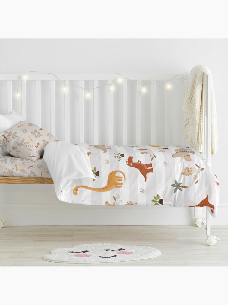 Parure housse de couette 2 pièces Dino family "Happyfriday" Multicolore - Kiabi