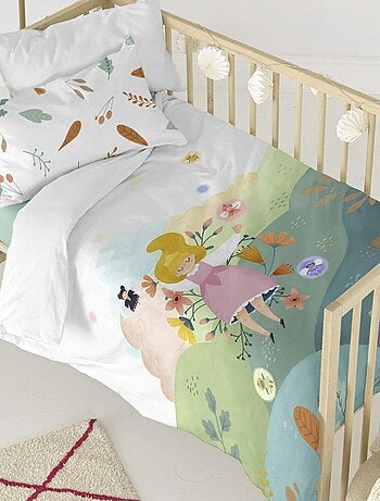 Parure housse de couette 2 pièces Dreaming Lit Bébé "Happyfriday