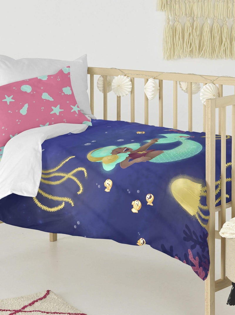 Parure housse de couette 2 pièces Happy mermaid Berceau "Happyfriday" Multicolore - Kiabi
