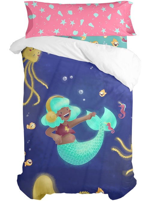 Parure housse de couette 2 pièces Happy mermaid "Happyfriday" - Kiabi Parure housse de couette 2 pièces Happy mermaid "Happyfriday" - Kiabi