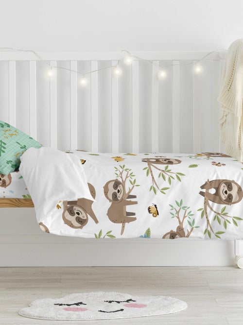 Parure housse de couette 2 pièces Happy sloth Berceau "Happyfriday" - Kiabi Parure housse de couette 2 pièces Happy sloth Berceau "Happyfriday" - Kiabi