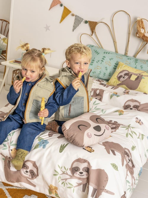Parure housse de couette 2 pièces Happy sloth "Happyfriday" - Kiabi Parure housse de couette 2 pièces Happy sloth "Happyfriday" - Kiabi
