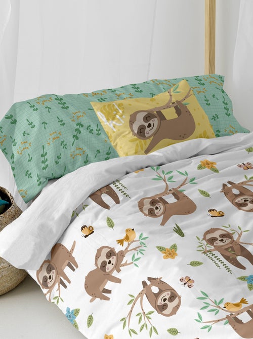 Parure housse de couette 2 pièces Happy sloth "Happyfriday" - Kiabi Parure housse de couette 2 pièces Happy sloth "Happyfriday" - Kiabi