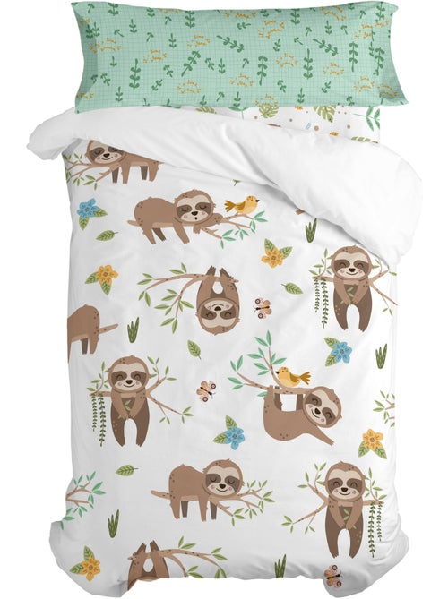 Parure housse de couette 2 pièces Happy sloth "Happyfriday" - Kiabi Parure housse de couette 2 pièces Happy sloth "Happyfriday" - Kiabi