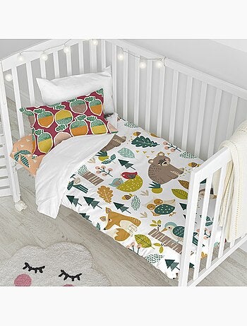 Parure housse de couette 2 pièces harvestwood lit bébé "happyfriday