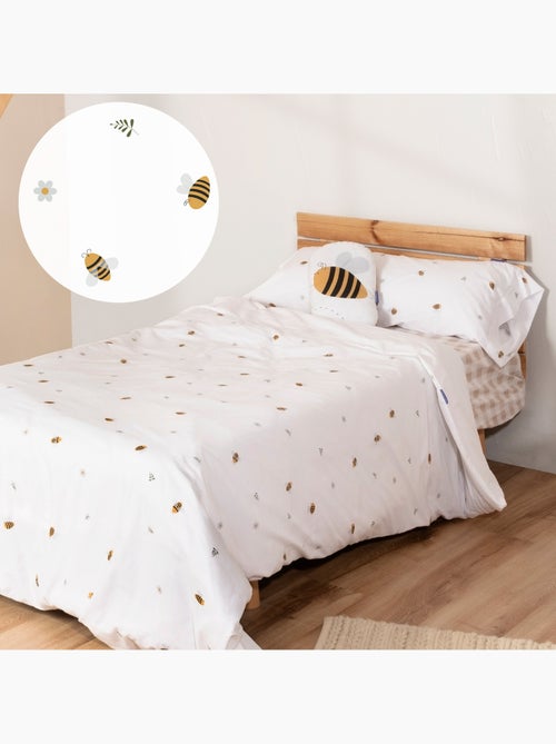 Parure housse de couette 2 pièces Honey "Happyfriday" - Kiabi