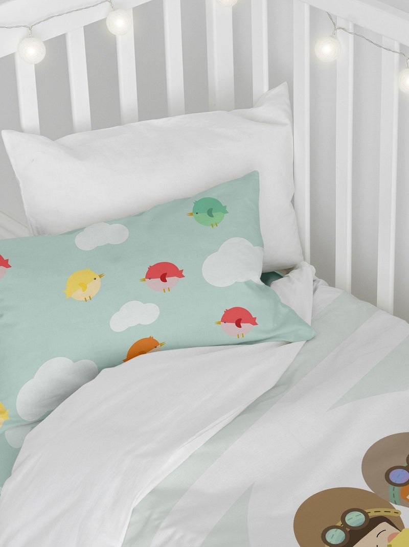 Parure housse de couette 2 pièces learning to fly lit bébé "happyfriday" Multicolore - Kiabi