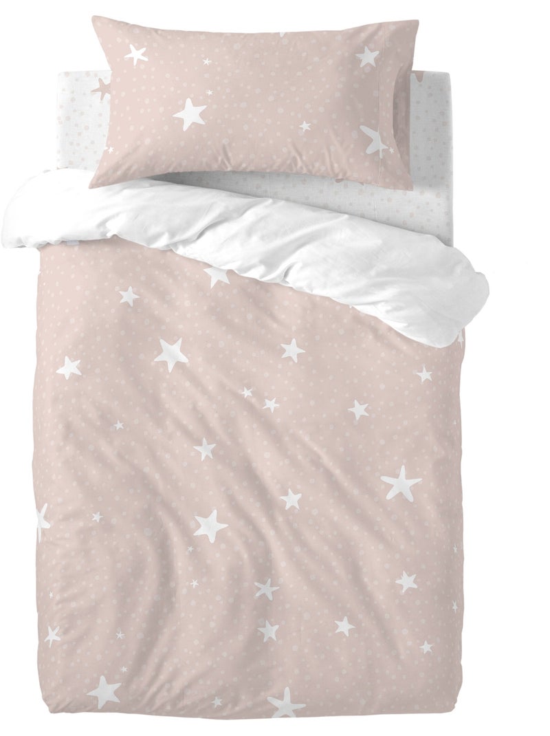 Parure housse de couette 2 pièces Little star Berceau "Happyfriday" Rose - Kiabi