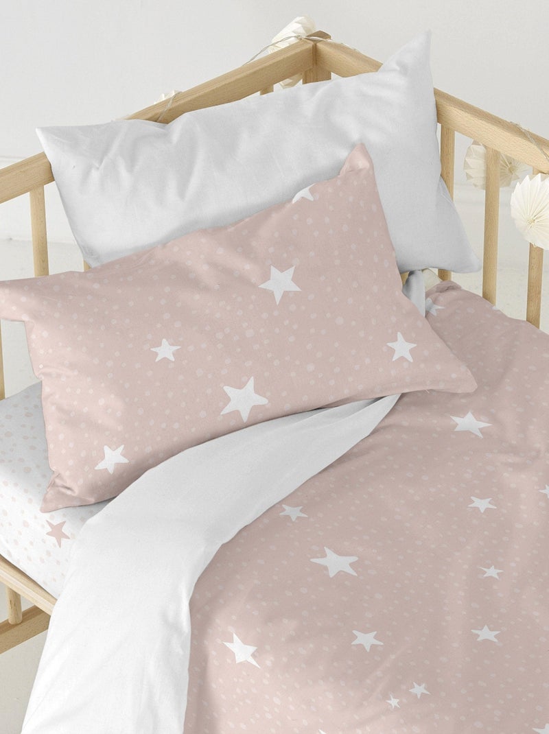 Parure housse de couette 2 pièces Little star Berceau "Happyfriday" Rose - Kiabi