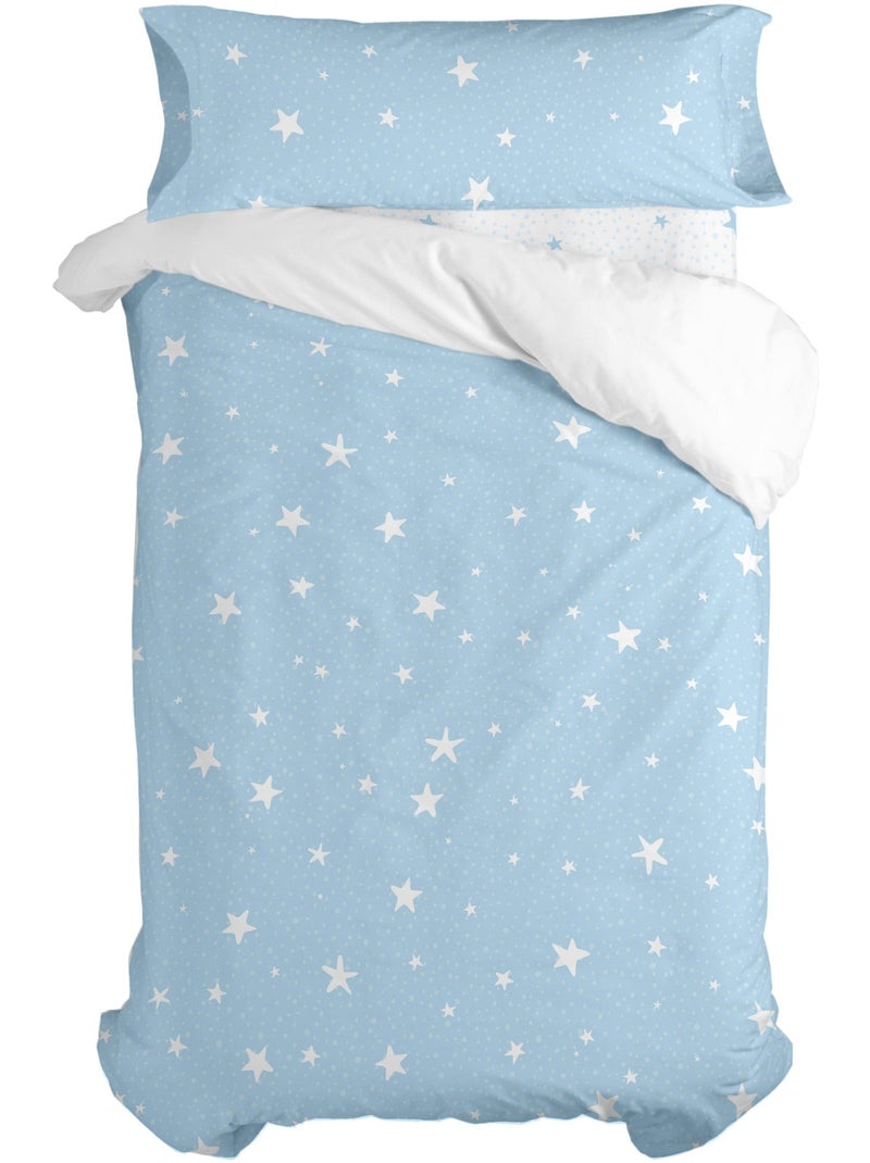 Parure housse de couette 2 pièces Little star "Happyfriday" Bleu - Kiabi
