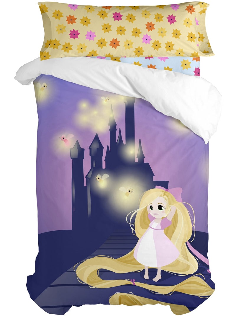 Parure housse de couette 2 pièces Long braid "Happyfriday" Multicolore - Kiabi