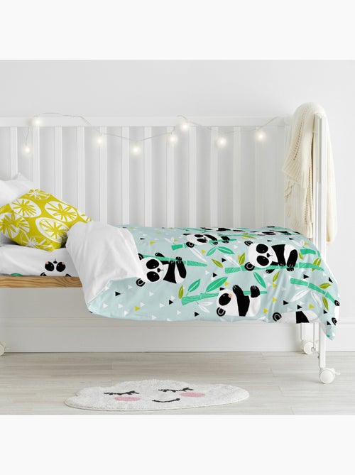 Parure housse de couette 2 pièces Panda garden blue "Happyfriday" - Kiabi Parure housse de couette 2 pièces Panda garden blue "Happyfriday" - Kiabi