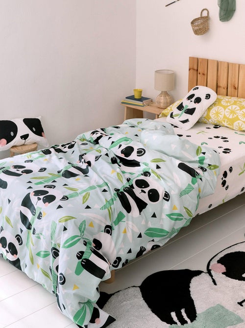Parure housse de couette 2 pièces Panda garden blue "Happyfriday" - Kiabi Parure housse de couette 2 pièces Panda garden blue "Happyfriday" - Kiabi
