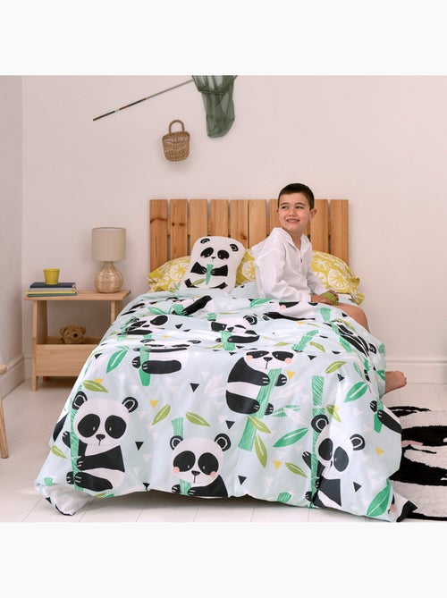 Parure housse de couette 2 pièces Panda garden blue "Happyfriday" - Kiabi Parure housse de couette 2 pièces Panda garden blue "Happyfriday" - Kiabi