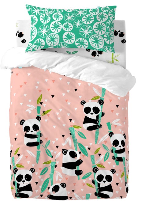 Parure housse de couette 2 pièces panda garden "happyfriday" - Kiabi
