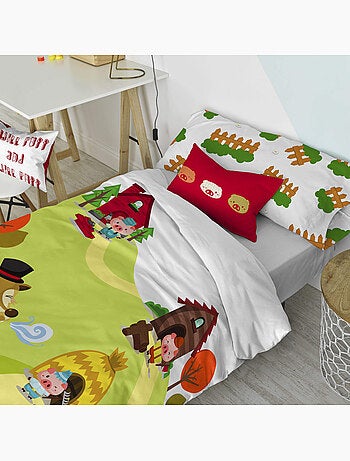 Parure housse de couette 2 pièces piggys "happyfriday