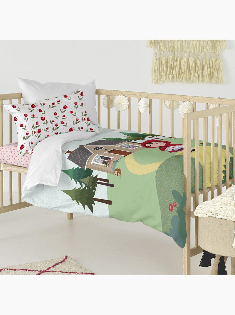 Parure housse de couette 2 pièces Red riding hood Berceau "Happyfriday" Multicolore - Kiabi