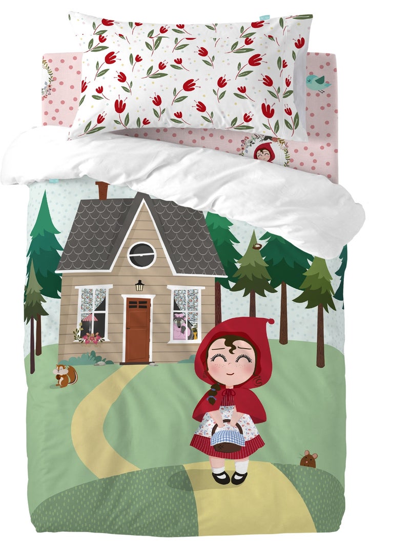 Parure housse de couette 2 pièces Red riding hood Berceau "Happyfriday" Multicolore - Kiabi