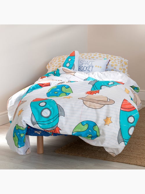 Parure housse de couette 2 pièces Space rocket "Happyfriday" - Kiabi Parure housse de couette 2 pièces Space rocket "Happyfriday" - Kiabi