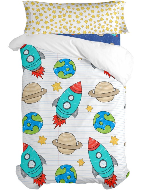 Parure housse de couette 2 pièces Space rocket "Happyfriday" - Kiabi Parure housse de couette 2 pièces Space rocket "Happyfriday" - Kiabi