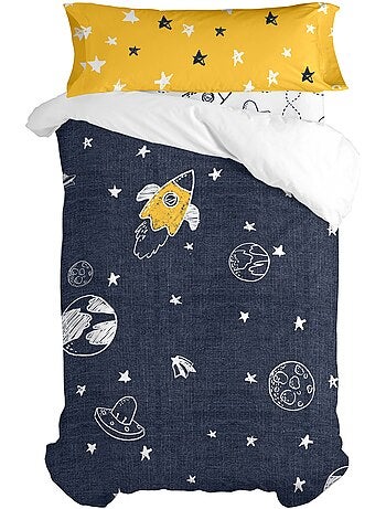 Parure housse de couette 2 pièces starspace "happyfriday