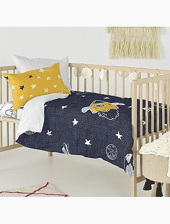 Parure housse de couette 2 pièces Starspace Lit Bébé "Happyfriday