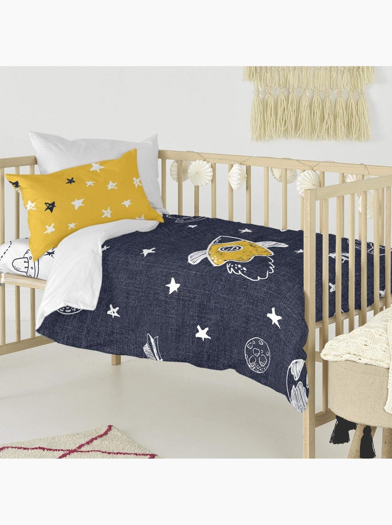 Parure housse de couette 2 pièces Starspace Lit Bébé "Happyfriday" Multicolore - Kiabi