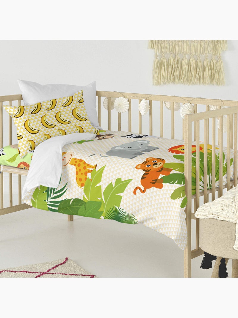 Parure housse de couette 2 pièces Wild Lit Bébé "Happyfriday" Multicolore - Kiabi