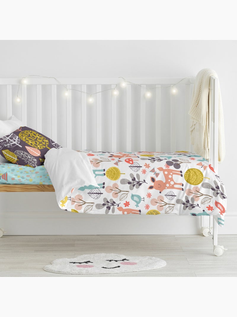 Parure housse de couette 2 pièces Woodland Berceau "Happyfriday" Multicolore - Kiabi