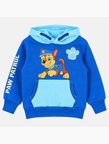 Pat patrouille - sweat à capuche imprimé, manches longues, poche kangourou et finitions bord-côte