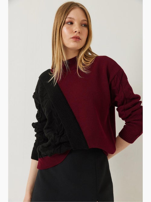 Patchwork gebreide trui lucci - Kiabi