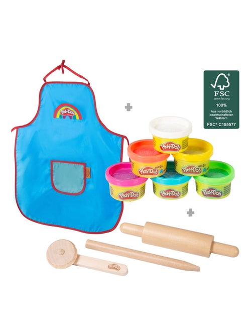 Pâte à modeler 6 pots + Tablier imperméable et accessoires Roba x Play-Doh - Kiabi
