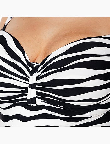 Paula badpak grote maat multikleur wit
